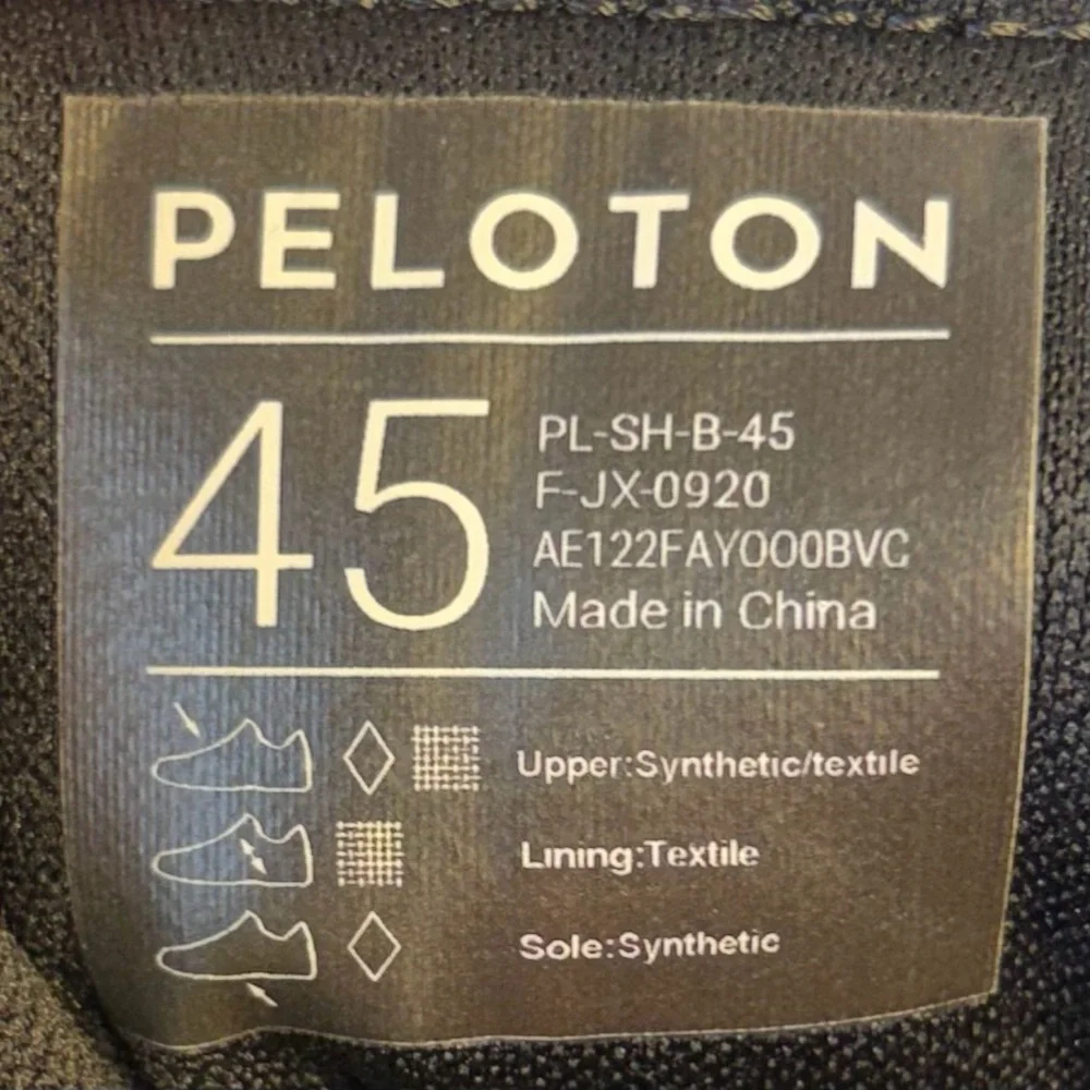 Peloton Cycling Shoes Size 45 (Men's 11) Look Delta Cleats Black Spin Bike Ride